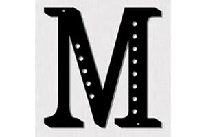 Resama 11'' Black Metal Letters for Wall Decor, Visual 3D Large Alphabet, Decorative Farmhouse Hanging Letter Sign for Living Room Bedroom Office Home Party (M)