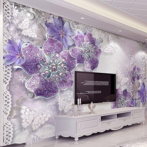 Ohcde Dheark High Quality Custom 3D Stereoscopic Purple Flowers Bedroom Wallpaper Designs Tv Backdrop Wall Mural Modern Home Decor Wall Paper430cmX300cm