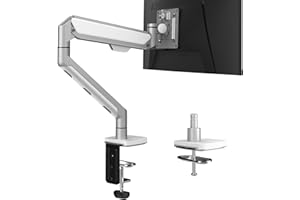 FORGING MOUNT Soporte de escritorio para pantallas de 13 a 36 pulgadas, soporte ergonómico para monitor, altura ajustable, inclinación de 90°, giro de 180°, rotación de 360°, VESA 75/100, mayor