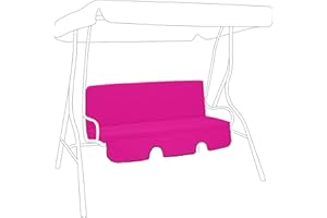 Gardenista Garden Swing 3 Seater Hammock Bench Cushion | Canopy Outdoor Patio Furniture Replacement Cushion Seat Pad | Water Resistant Seat and Back Cushion | Soft Comfy and Durable (Cerise)