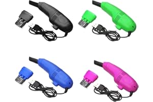 SUEALE Lot de 4 mini claviers portables pour aspirateur domestique Micro ordinateur Brosse à poussière Aspirateur d'ordinateur Nettoyeur de claviers USB