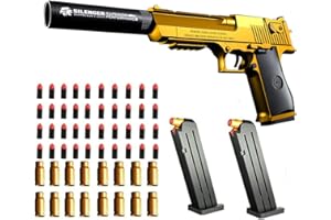 AGDLLYD Toy gun with soft bullets,toy gun with ejectable magazine and bullets-1:1 size toy gun with magazine for safety training or play,unique gift