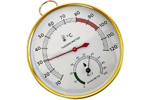 Bastutermometer och hygrometer, 2-i-1 högtemperaturbeständig väggmonterbar rostfri fuktighetsmätare exakt mätning (2 st)