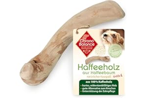 ChronoBalance® Kości do żucia dla psów z drewna do kawy: zestaw 1 szt., zabawka dla psa z drewna – wytrzymała zabawka do żucia, drążek do żucia, naturalna pielęgnacja zębów, zabawka redukująca stres i