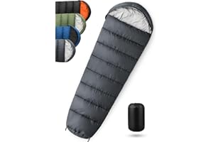 VIRTUDRILL Sacco a pelo, 3-4 stagioni ultraleggero e compatto Sacco a pelo mummia, 5℃~25℃ invernale/estate all'aperto festival, viaggi, uso interno ed esterno