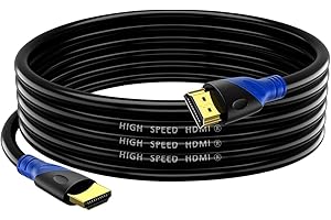 Rommisie Câble HDMI 4K/60HZ 5m (HDMI 2.0, 18 Gbit/s) Connecteurs Plaqués or Ultra Haut Débit, Retour Audio Ethernet, Compatible avec Blu - Ray, Playstation, Ordinateur Portable, PS34/5, PC, HDTV