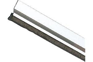 Amig - Dörrspärr för entré- eller passagedörrar - Ytmonterad självhäftande dragspärr - Hårborste - Plastfolie mellan borsten - 82 cm - Silver - Aluminium