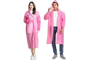 GUKOY Regenponcho Regenmantel Herren Damen Wasserdicht, 2 Stück EVA Regenbekleidung Regencape Regenjacke für Wandern Camping Radfahren Reisen