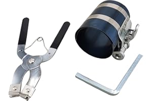 TEMPROAD 3" Piston Ring Ratchet Type Compressor Clamp Engine Piston Ring Compressor Tool Installer Band Ratchet Tool Compressor Clamp 53-175mm