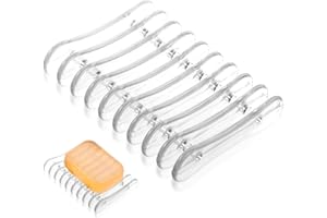 TEAAHA 1 x mydelniczka pod umywalkę, silikonowa mydelniczka do prysznica, mydelniczka z odpływem, mała mydelniczka do łazienki, kuchni, prysznica (przezroczysta)