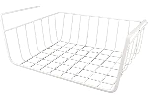 Ausla Cestas del Undershelf, Cesta del Armario del Metal, Cesta Colgante del Estante para la Cocina, Oficina, Armario, Cesta del Almacenamiento (L)
