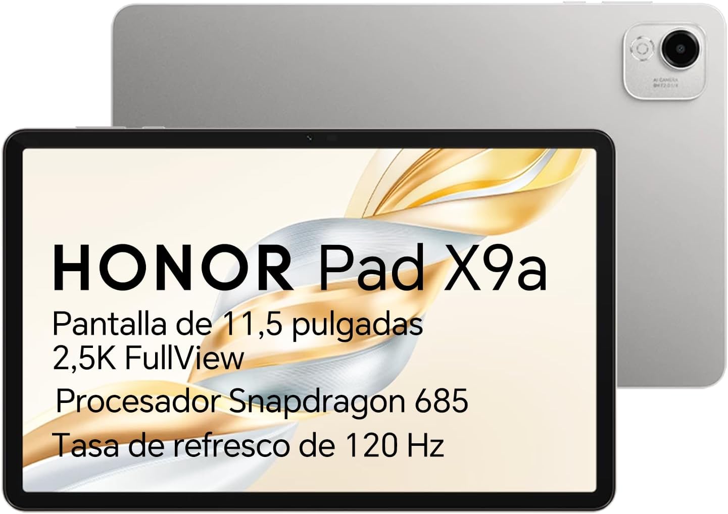 HONOR Pad X9a Tablet 11.5" 2.5K 120Hz Pantalla Cuidado Ocular, 6GB RAM 128GB ROM, Snapdragon 685, Batería 8300mAh, Carga 35W, 4 Altavoces, Cuerpo de Metal, Tablet Android 15, Gris