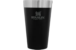 STANLEY Adventure Stacking Beer Pint 0.47L - Travel Mug Keeps Drinks Cold for 4 Hours - Stainless Steel Thermal Cup - Stacks Infinitely - Double Wall Vacuum Insulation - Dishwasher Safe - Matte Black