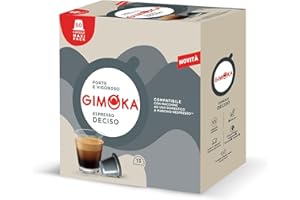 Gimoka Mezcla de Café Espresso Deciso, intensidad 13/13-50 Cápsulas de Plástico - Compatibles con Máquinas de Café Nespresso* para uso doméstico - Producido en Italia