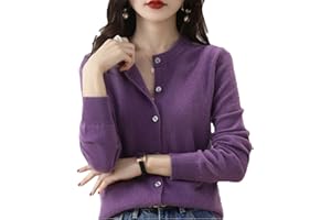 BOLLRLLR Ladies Cardigan Sweater O Neck Spring Autumn Knitted Cashmere Cardigan Solid Color Single Breasted Casual Cardigan