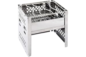 CestMall Estufa de Leña Portable Ligero Picnic Acampa, Estufa de Leña Camping Hornillo Portátil para Madera o Alcohol Camping Senderismo BBQ Picnic