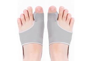 AWLVE Hallux Valgus Korrektor Schuhe Schiene, Korrektoren Socken, Bequem Plus Hallux Valgus Korrektur, Damen & Herren (Grau 2 Paar)