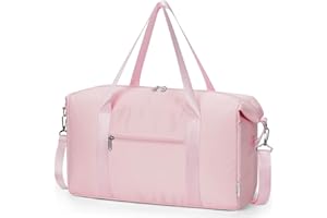Narwey for Easyjet Cabin Bag 45x36x20 New Easyjet Underseat Easy Jet Cabin Bag Foldable Travel Duffel Carry on Luggage Weekend Overnight Hospital Bags for Women and Men 25L (Pink)