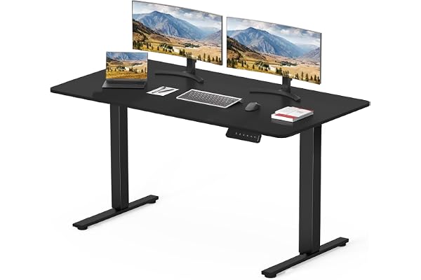 SANODESK Bureau Assis Debout Électrique 120 x 60cm avec Plateau Complet, Système anticollision, Bureau Debout Réglable en Hauteur Panneau Clavier Contrôle à Fonctions Mémoires, Noir