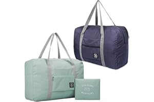 FATIYA (2er Pack) Faltbare Reisetasche, wasserdichte Handgepäcktasche, leichte Reisetasche für Sport, Fitness, Urlaub