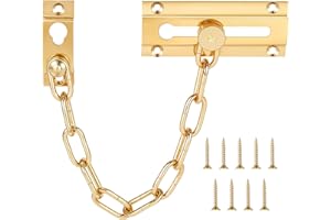 INNOHHUSTLE Tür Sicherheitskette Messing Türkette Türsicherheitskette Door Chain Lock Türkettenschloss mit Schraube Innen Türketten Sicherheitsschloss für Haus Hotel Innentüren und Fenster (Gold)
