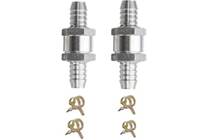 LENXNMY 2 Pièces Clapet Anti-Retour 10MM Valve de Carburant en Alliage d'Aluminium Non Retour Clapet Anti-Retour pour Essence Diesel Carburateur Systèmes de Carburant à Basse Pression (10MM)