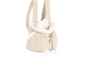 FLAMINGO Hunderucksack - Bauchtrage Cuddi Beige – 32x22x25cm – Polyester & Plüsch – Top-Öffnung – Boden abnehmbar – Seitentaschen – Staufach – Schulterriemen – Sicherheitsleine