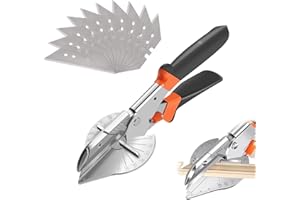 METALNUTS Gehrungsschere multifonction 45-135 degrés avec 10 lames de rechange - Cisaille à angle réglable pour PVC bois plastique et joints