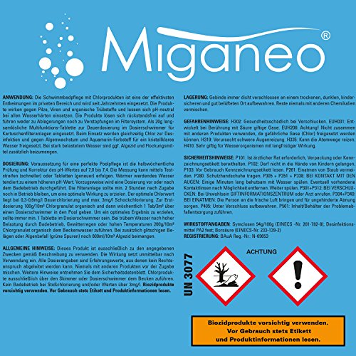 Miganeo® 1 kg Total Blue Tabs 20g 5in1 Multitabs chlor für Pool Schwimmbad Chlortabs Ph minus Alegezid (1 kg) - 3