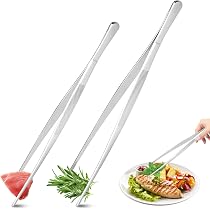 JXHAPY Pinze Da Cucina In Acciaio Inox 2 Pezzi - 25 Cm - Multiuso Per Carne, Pane, Barbecue - 4
