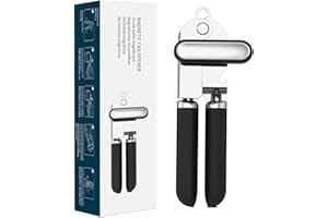 KITCHENDAO Can Opener Manual, 2nd Generation Blade, Handheld Can Tin Opener with Magnet, Super Sharp Cutting Wheel for Smooth Edge Cut, Soft Grip,Oversized Knob for Seniors & Arthritis, Easy to Use