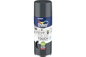 Dulux Valentine Peinture Intérieure et Extérieure Aérosol Color Touch - Pour bois, plastique, PVC, carton, papier - Anthracite Brillant - 400ml