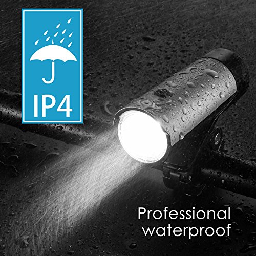 LED Fahrradbeleuchtung, AQV Premium Qualität Fahrradlampe LED Fahrrad Licht Set, 380 Lumen Fahrrad Lichter Installationssatz, LED Frontlicht & Rücklicht Camping und täglichen Gebrauch - 4