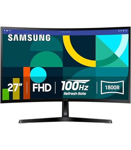 KOORUI 27-inch Curved Computer Monitor - Full HD 1080P Gaming 75Hz 1800R LED HDMI VGA, Eye Care, Tilt Adjustment, Zwart 27N5C