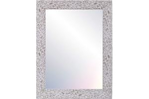 CHELY INTERMARKET, Espejo de Pared 40x60cm (55,50x76,50cm)(Blanco) MOD-105 Ideal para peluquerías, salón, recibidor, Comedor, Dormitorio y oficinas. Fabricado en España. Material Madera.