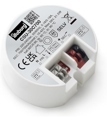 Alimentation LED Courant Constant 16-32V 1050mA 33,6W - IP67, PFC, Pour Bande LED - Neuf
