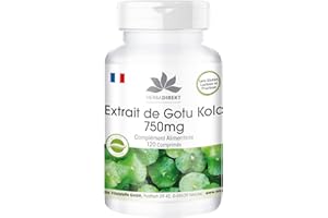 HERBA DIREKT Gotu Kola 750mg - extrait à haute dose - végétalien - 120 comprimés - avec zinc et vitamine C | Warnke Vitalstoffe - Qualité des pharmacies allemandes