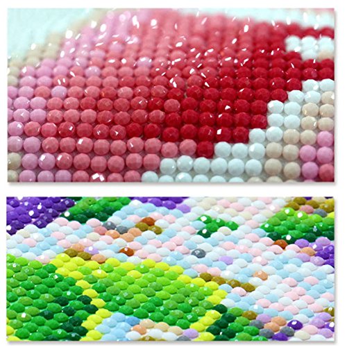 Wishwin 5D DIY runder Diamant-voller Stickerei-bunter Anstrich-Querheftungs-Dekor - 4