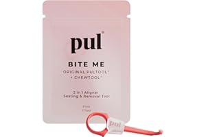 THE PULTOOL PUL 2-in-1 Clear Aligner Chew Tool & Removal Tool - Pink | Orthodontic Chewie + Remover Combo | Hygienic, Reusable, BPA-Free Dental Accessory for Invisalign | Pack of 1