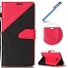 Produktbild Galaxy J7 Prime Hülle, Ysimee Handyhülle für Samsung Galaxy J7 Prime Fashion Gurtdesign PU Leder Tasche Kasten Abdeckung Wallet Schutzhülle Muster Schrubben Ledertasche Hülle Bumper Handytasche Skin Schale Soft Backcover Handy Tasche Smartphone Funktion Standfunktion Unterstützte Telefone und Magnetverschluss Schutzhülle + Blau Stylus Pen, Schwarz: Rot