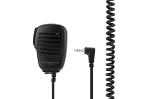 TOPIKY Microfono altoparlante Walkie Talkie, Jack per cuffie da 3,5 mm Altoparlante portatile Radio per mani 2 vie con PTT per YAESU/per Vertex
