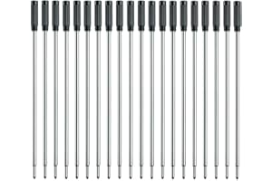 MengRan 4.5'' Ballpoint Pen Refills, Medium Point Pen Refill -Black Ink Pen Refills.Pack of (20)