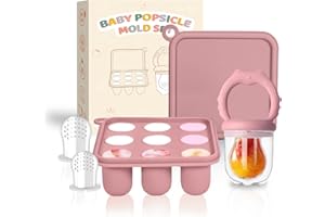 Zufio Grignoteuse bébé - Tetine grignoteuse bébé 4M+ moule à glace au lait maternel - Mangeoire à fruits pour bébé-Pour Soulager les Gencives et Diversification Alimentaire (Pink)