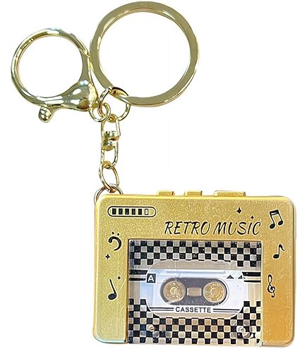Joygoodta 2Pcs Mini Tape Recorder Sleutelhanger Plastic Recordable