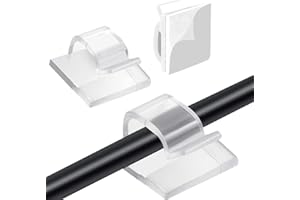 YHQZ 60 Pcs Cable Clips,Self-Adhesive Wire Clips,Self Adhesive Cable Tidy Hooks,Cord Organiser Holder,Outdoor Light Wire Clips for Cable Management, Christmas Hanging Decorations Fairy Light(Transparent)