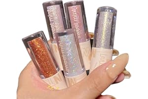 SURORAIN Liquid Glitter Eyeshadow, Longwearing Lasting Shimmer, Waterproof, Long Lasting, Quick-Drying, Non-Greasy, Create multi-dimensional Beauty Eye Looks easily (5PCS)