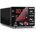 RUZIZAO DC Power Supply Variable (30V 5A), Mini Bench Power Supply with Upgraded Encoder, Adjustable Switching Regulated Power Supply, High Precision 3-Digits LED Display Lab Power Supply