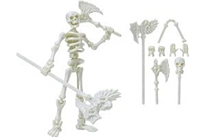 AFYRIANT Mini Halloween Deko Skelett, 15CM Ganzkörper Mini Skelett mit Beweglichen Gelenken, Wichtel Zubehör Skelett für Halloween Hause Party Dekoration (Weiß)