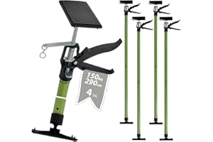 TRUTZHOLM 4 x Profi Einhandstütze Deckenstütze Montagestütze Teleskopstütze teleskopierbar 115 cm bis 290 cm bis 30 Kg Teleskopauszug und Klemm-/Schnellspannsystem 45 Grad neigbar