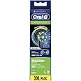 Oral-B Cross Action Electric Toothbrush Head with CleanMaximiser Technology, Angled Bristles for Deeper Plaque Removal, Pack of 8, Black Edition